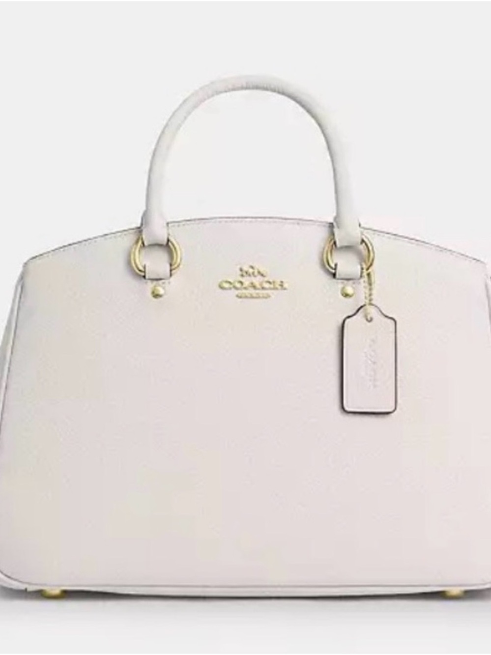 Coach Cream Leather Dome Satchel with Gold Hardware